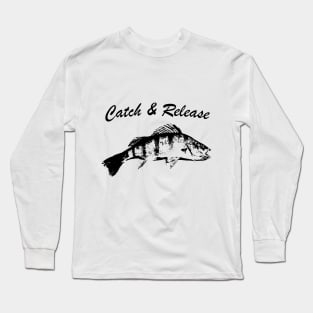 Catch and Release Series, Perch, Black color Long Sleeve T-Shirt